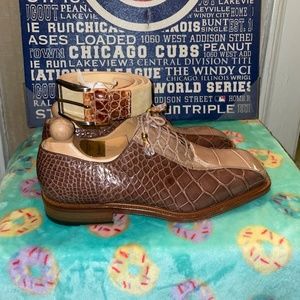 Fennix Italy Alligator shoes SZ10 and F&B Italy Suede/Alligator Belt SZ38